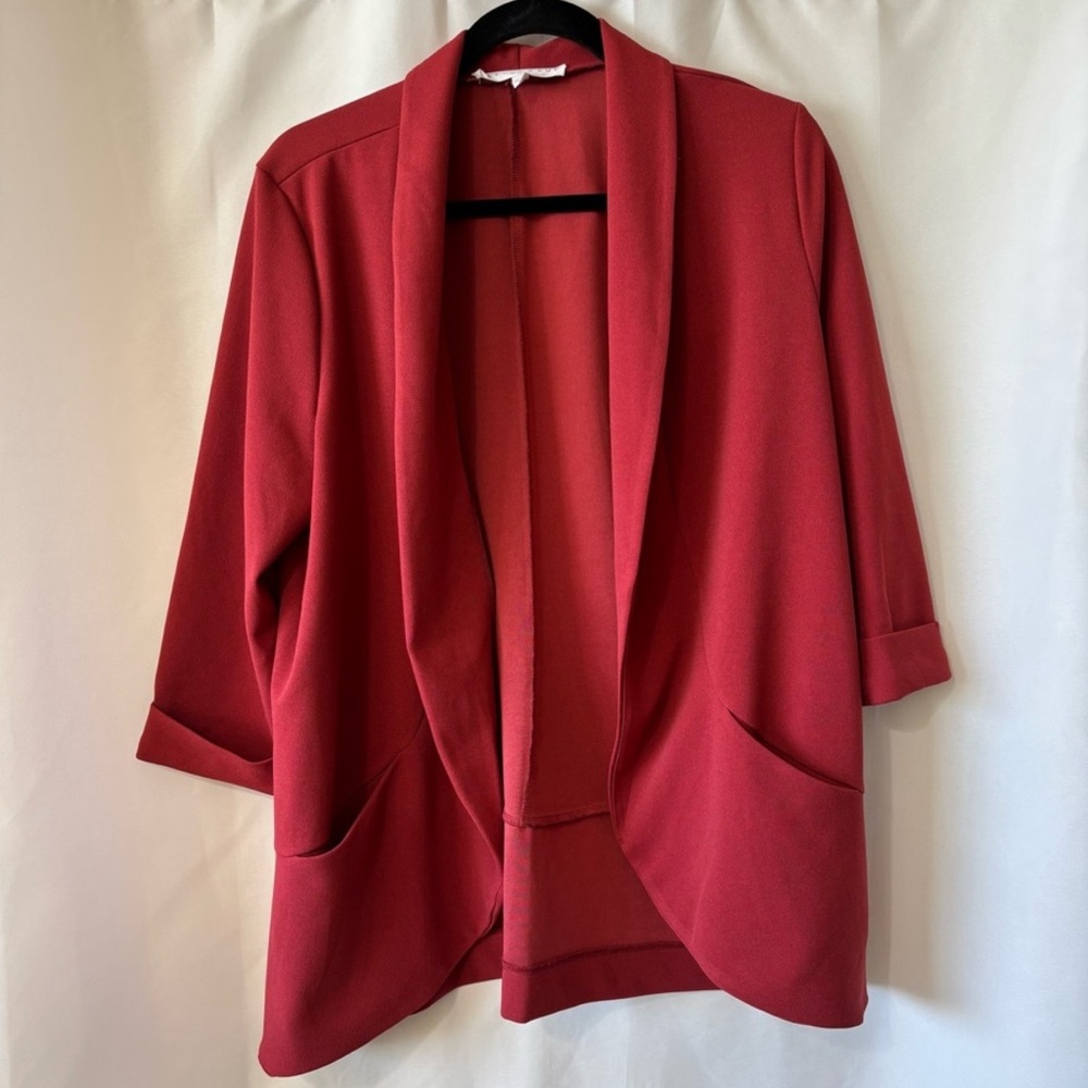Elegant Red Women's Blazer Pepper & Zoe